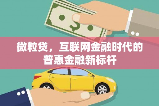 吴堡微粒贷，互联网金融时代的普惠金融新标杆