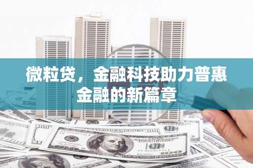吴堡微粒贷，金融科技助力普惠金融的新篇章