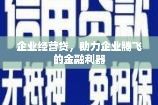 吴堡企业经营贷，助力企业腾飞的金融利器