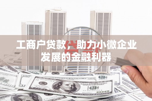吴堡工商户贷款，助力小微企业发展的金融利器