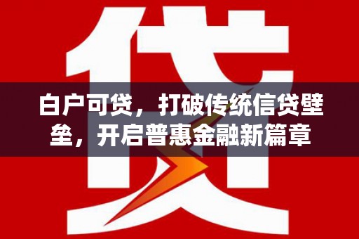 吴堡白户可贷，打破传统信贷壁垒，开启普惠金融新篇章