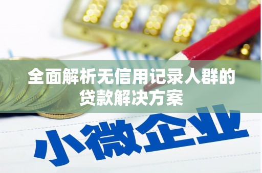 吴堡全面解析无信用记录人群的贷款解决方案